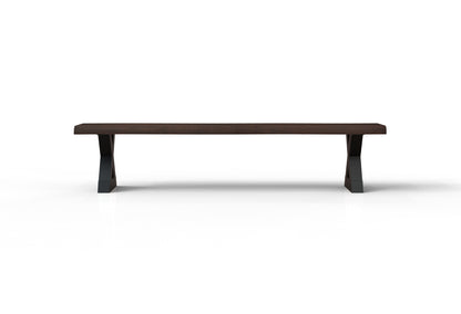 Malcolm 84" Acacia Live Edge Dining Bench - Natural + Black
