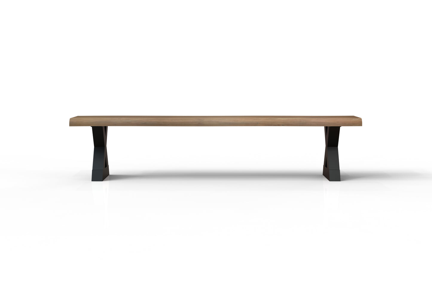 Malcolm 84" Acacia Live Edge Dining Bench - Natural + Gray