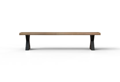 Malcolm 84" Acacia Live Edge Dining Bench - Natural + Gray