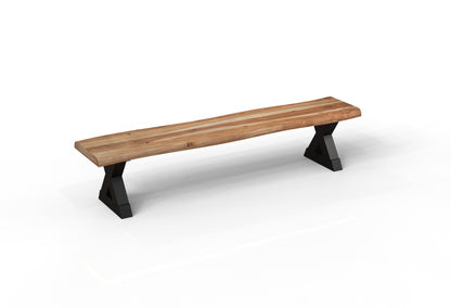 Malcolm 84" Acacia Live Edge Dining Bench - Natural