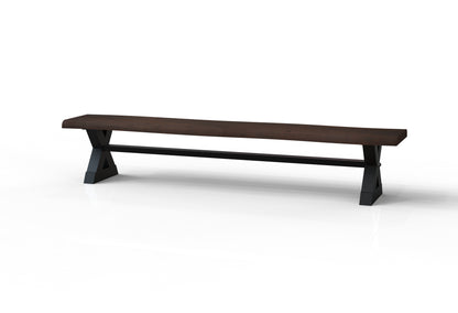 Malcolm 96" Acacia Live Edge Dining Bench - Natural + Black