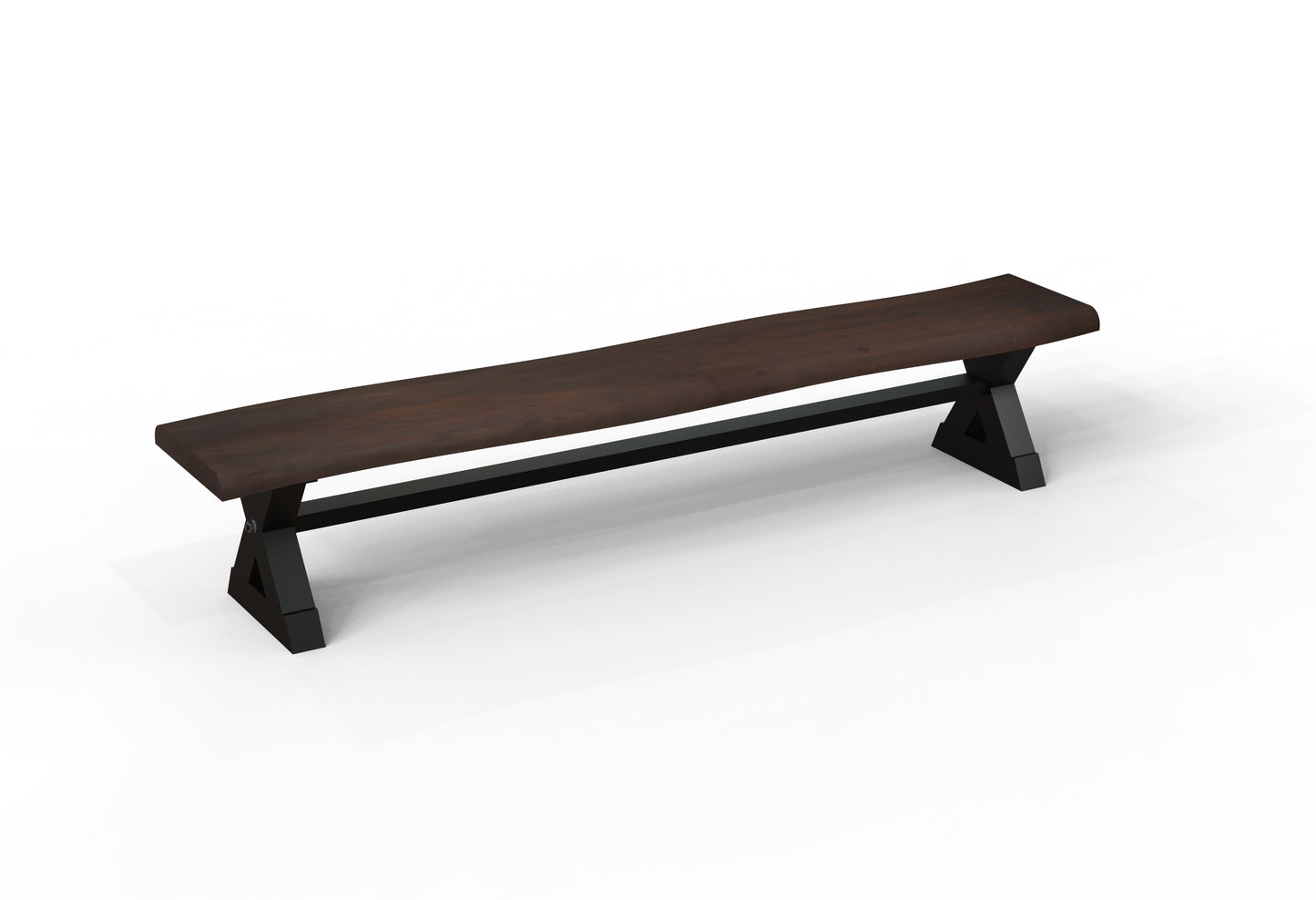 Malcolm 96" Acacia Live Edge Dining Bench - Natural + Black