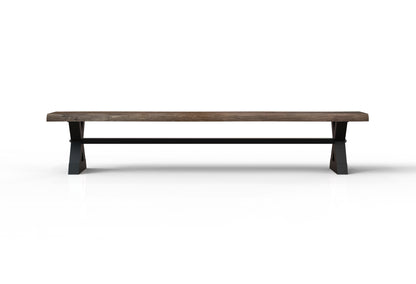 Malcolm 96" Acacia Live Edge Dining Bench - Natural + Smoke