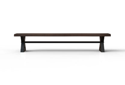 Malcolm 96" Acacia Live Edge Dining Bench - Natural + Black
