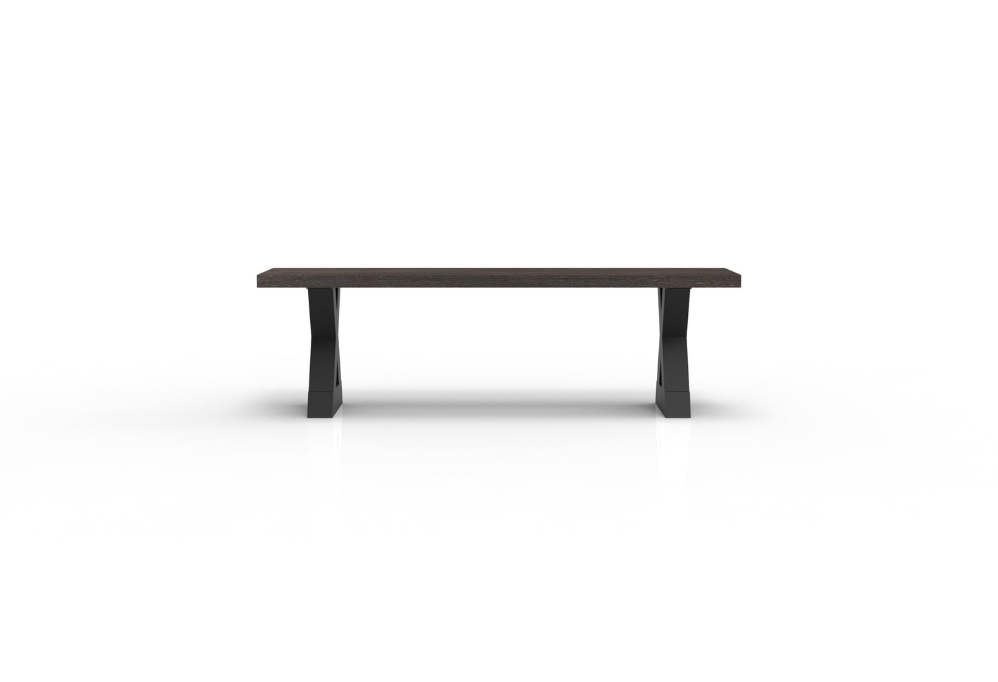 Wallace 60" Oak Dining Bench - Sandblasted Black