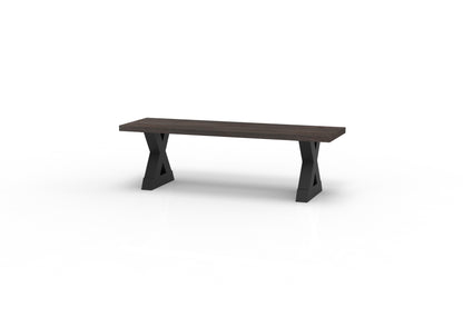 Wallace 60" Oak Dining Bench - Sandblasted Black