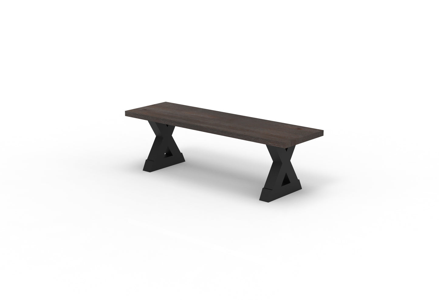 Wallace 60" Oak Dining Bench - Sandblasted Black