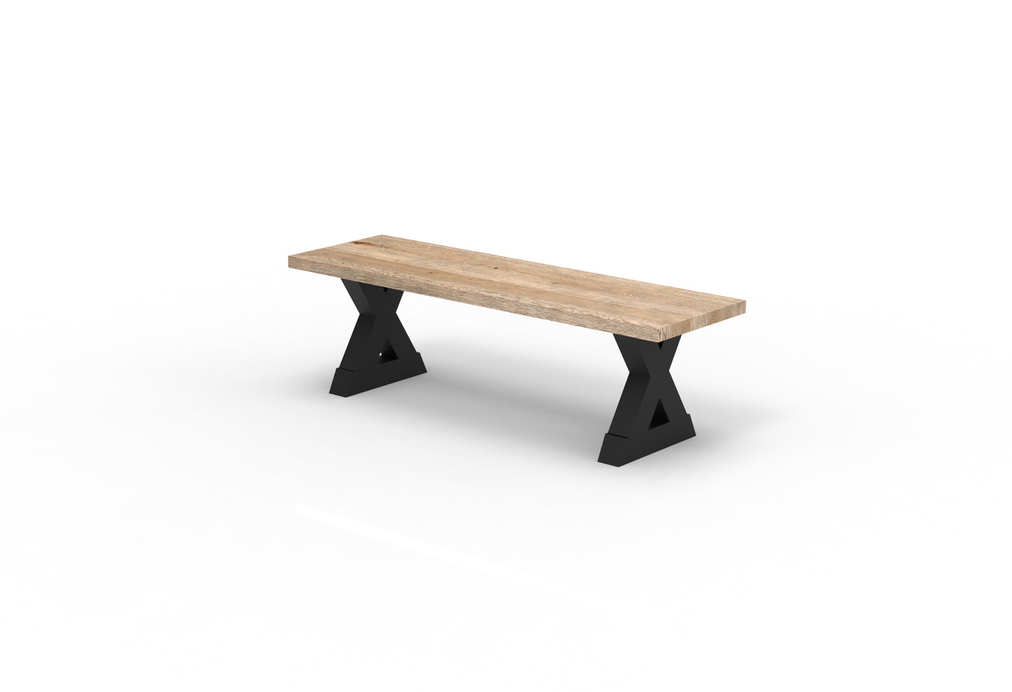 Wallace 60" Oak Dining Bench - Sandblasted Natural