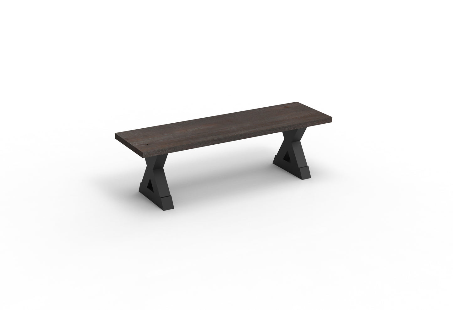 Wallace 60" Oak Dining Bench - Sandblasted Black