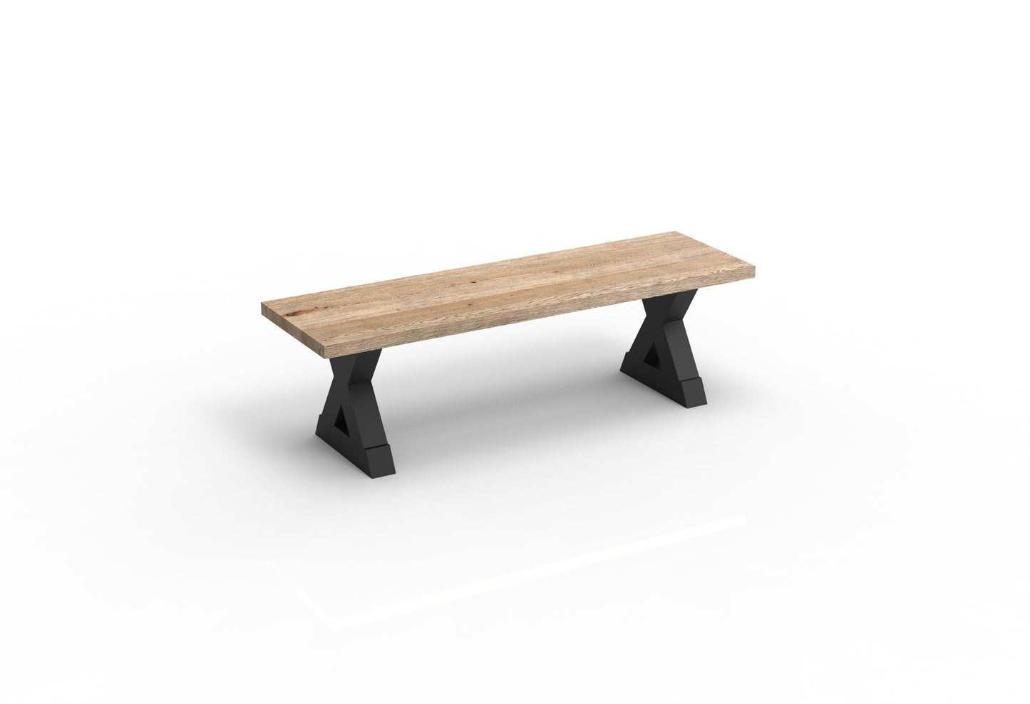 Wallace 60" Oak Dining Bench - Sandblasted Natural