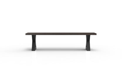 Wallace 72" Oak Dining Bench - Sandblasted Black