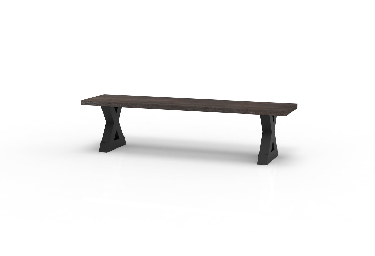 Wallace 72" Oak Dining Bench - Sandblasted Black