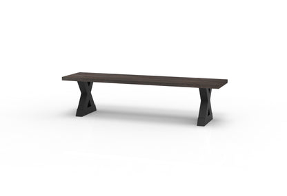 Wallace 72" Oak Dining Bench - Sandblasted Black