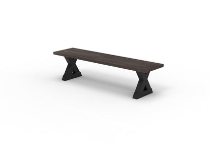Wallace 72" Oak Dining Bench - Sandblasted Black