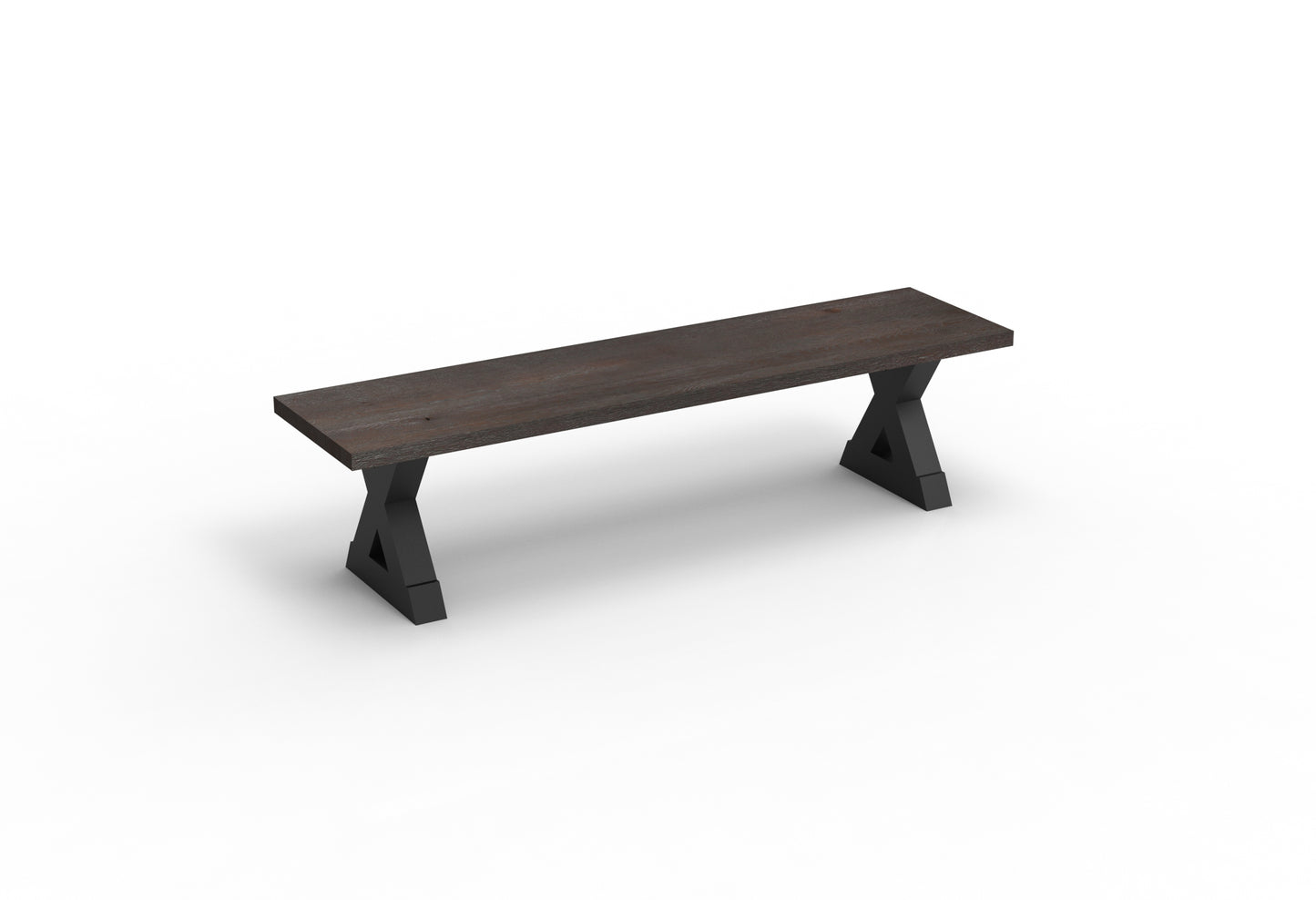 Wallace 72" Oak Dining Bench - Sandblasted Black