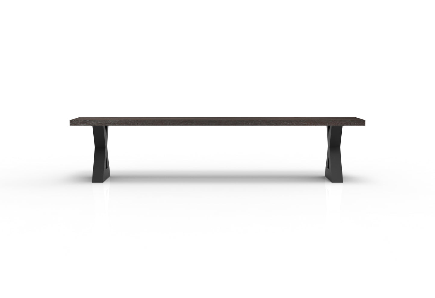 Wallace 84" Oak Dining Bench - Sandblasted Black