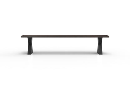 Wallace 84" Oak Dining Bench - Sandblasted Black