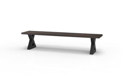 Wallace 84" Oak Dining Bench - Sandblasted Black