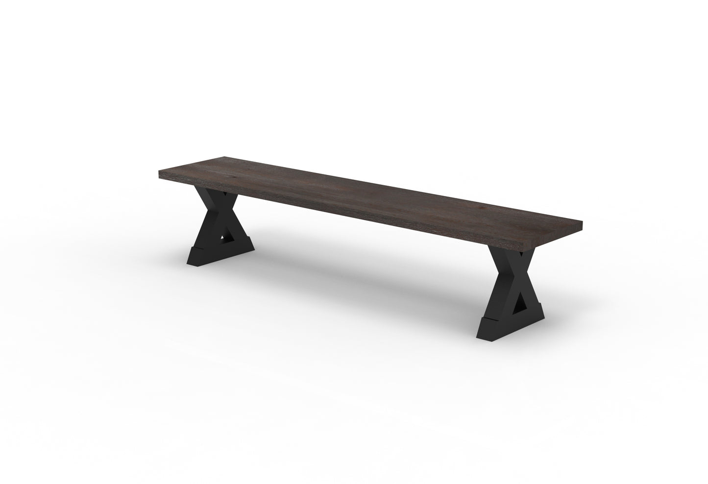 Wallace 84" Oak Dining Bench - Sandblasted Black