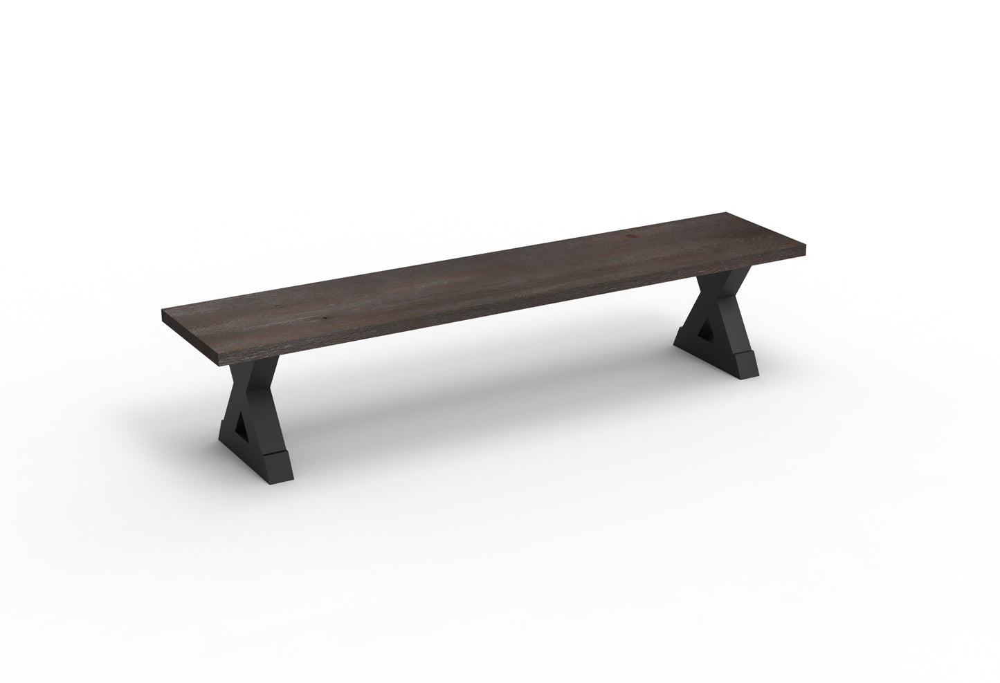 Wallace 84" Oak Dining Bench - Sandblasted Black