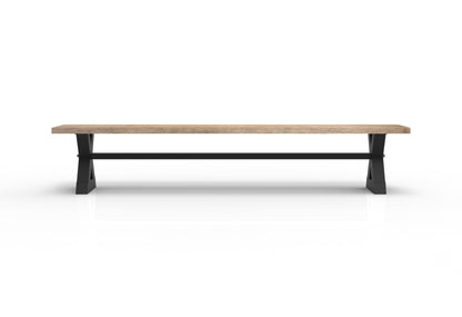 Wallace 96" Oak Dining Bench - Sandblasted Natural