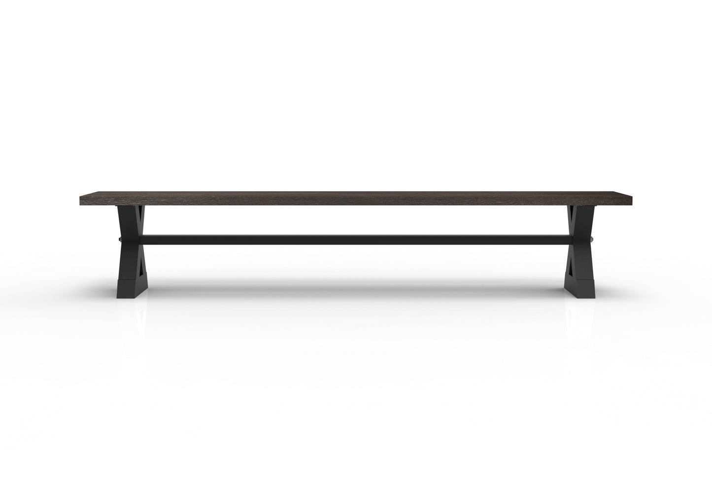 Wallace 96" Oak Dining Bench - Sandblasted Black