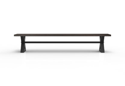 Wallace 96" Oak Dining Bench - Sandblasted Black