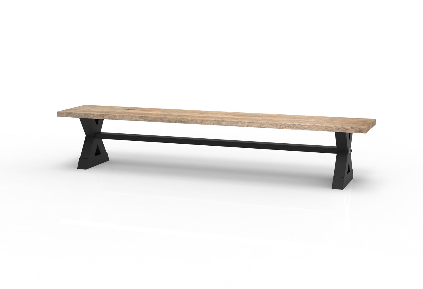 Wallace 96" Oak Dining Bench - Sandblasted Natural