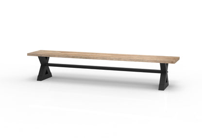 Wallace 96" Oak Dining Bench - Sandblasted Natural