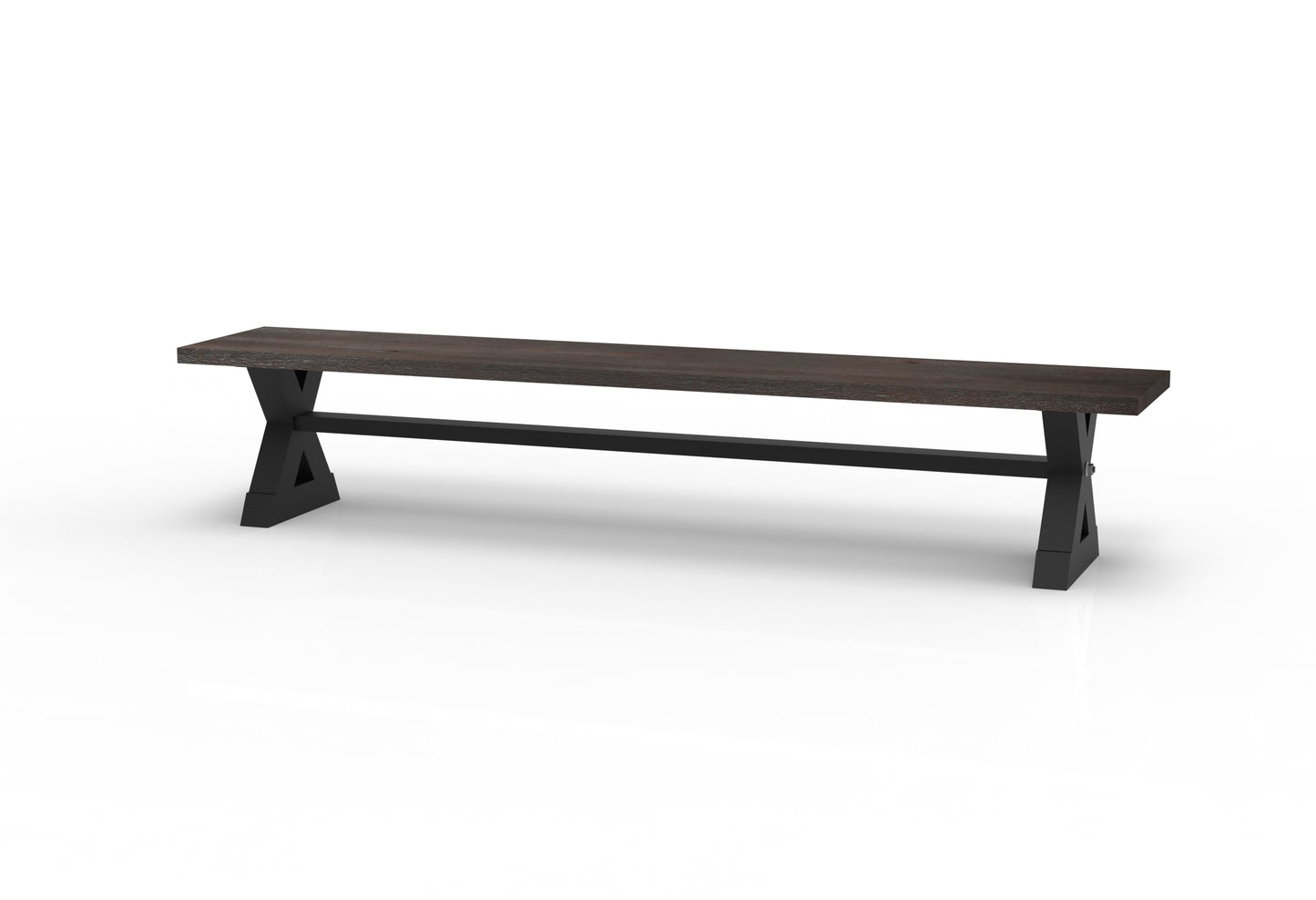 Wallace 96" Oak Dining Bench - Sandblasted Black