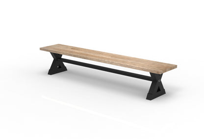 Wallace 96" Oak Dining Bench - Sandblasted Natural
