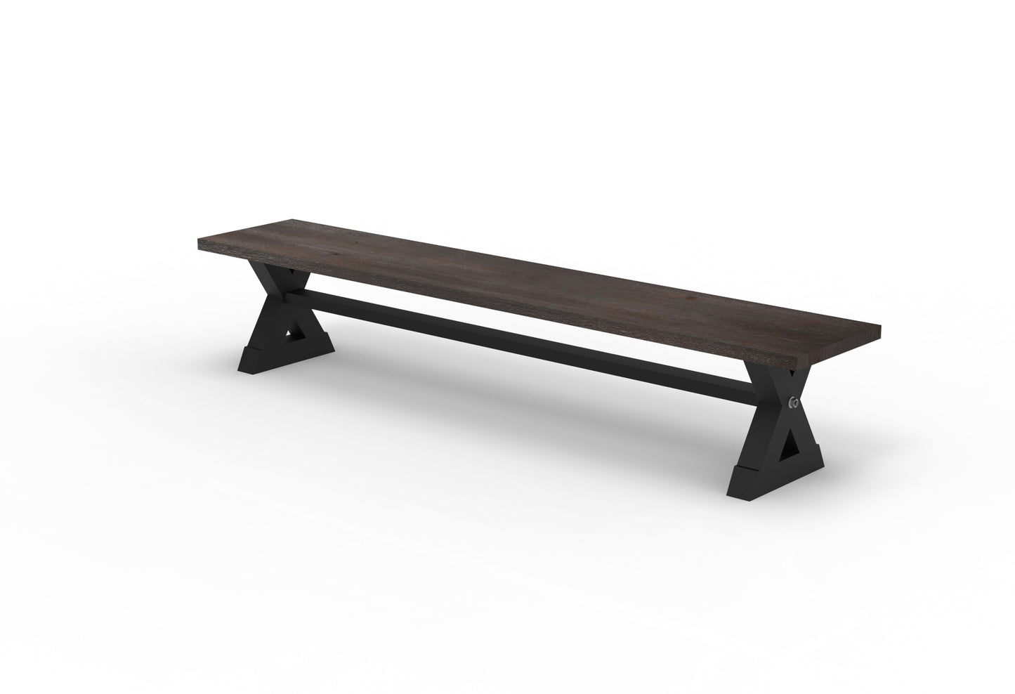 Wallace 96" Oak Dining Bench - Sandblasted Black