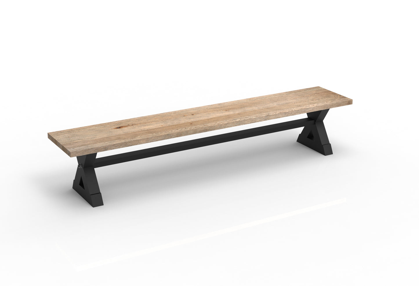 Wallace 96" Oak Dining Bench - Sandblasted Natural