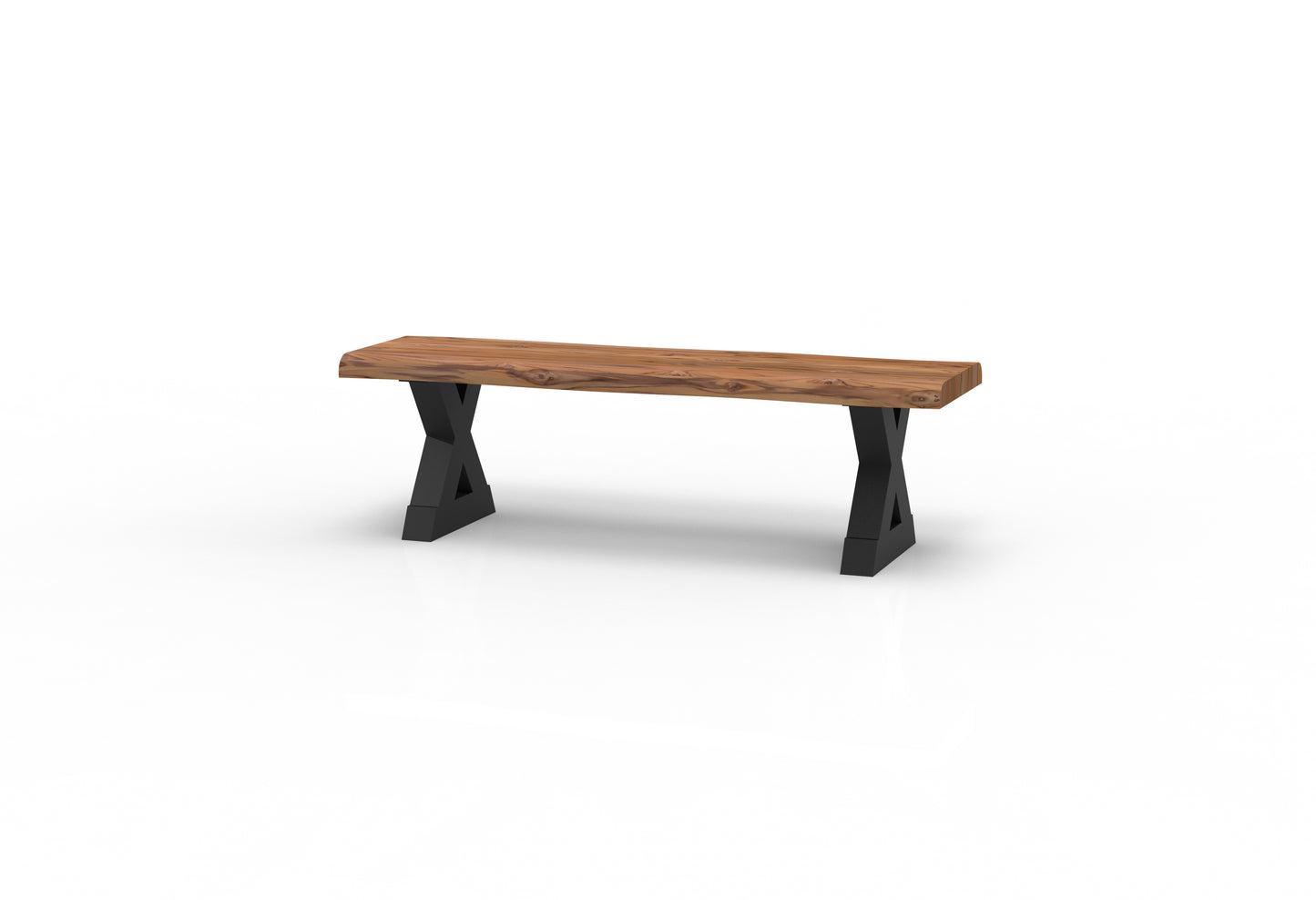 Bartholomew Teak Live Edge Dining Bench - Natural