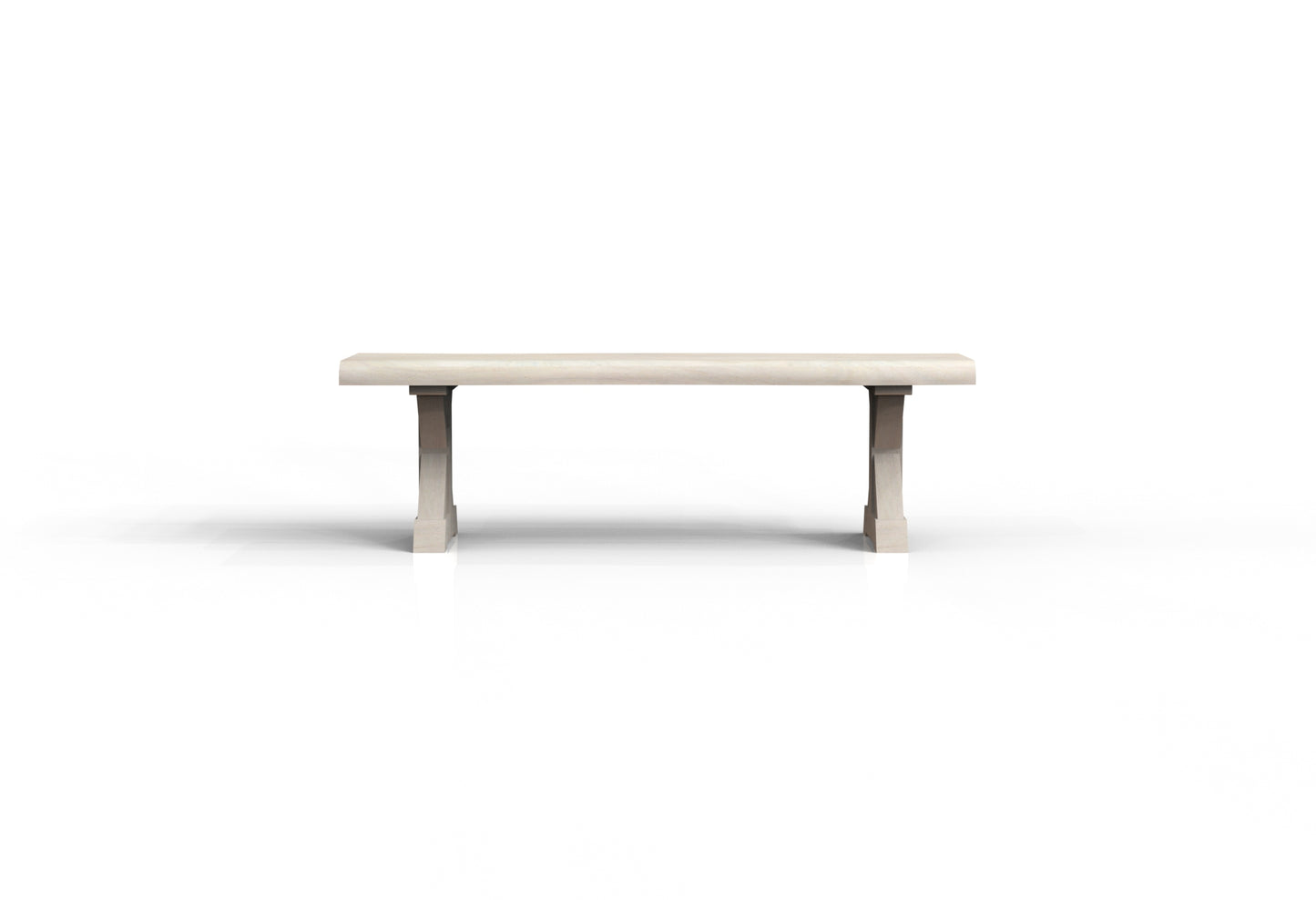 Malcolm 60" Acacia Live Edge Dining Bench - New White Wash