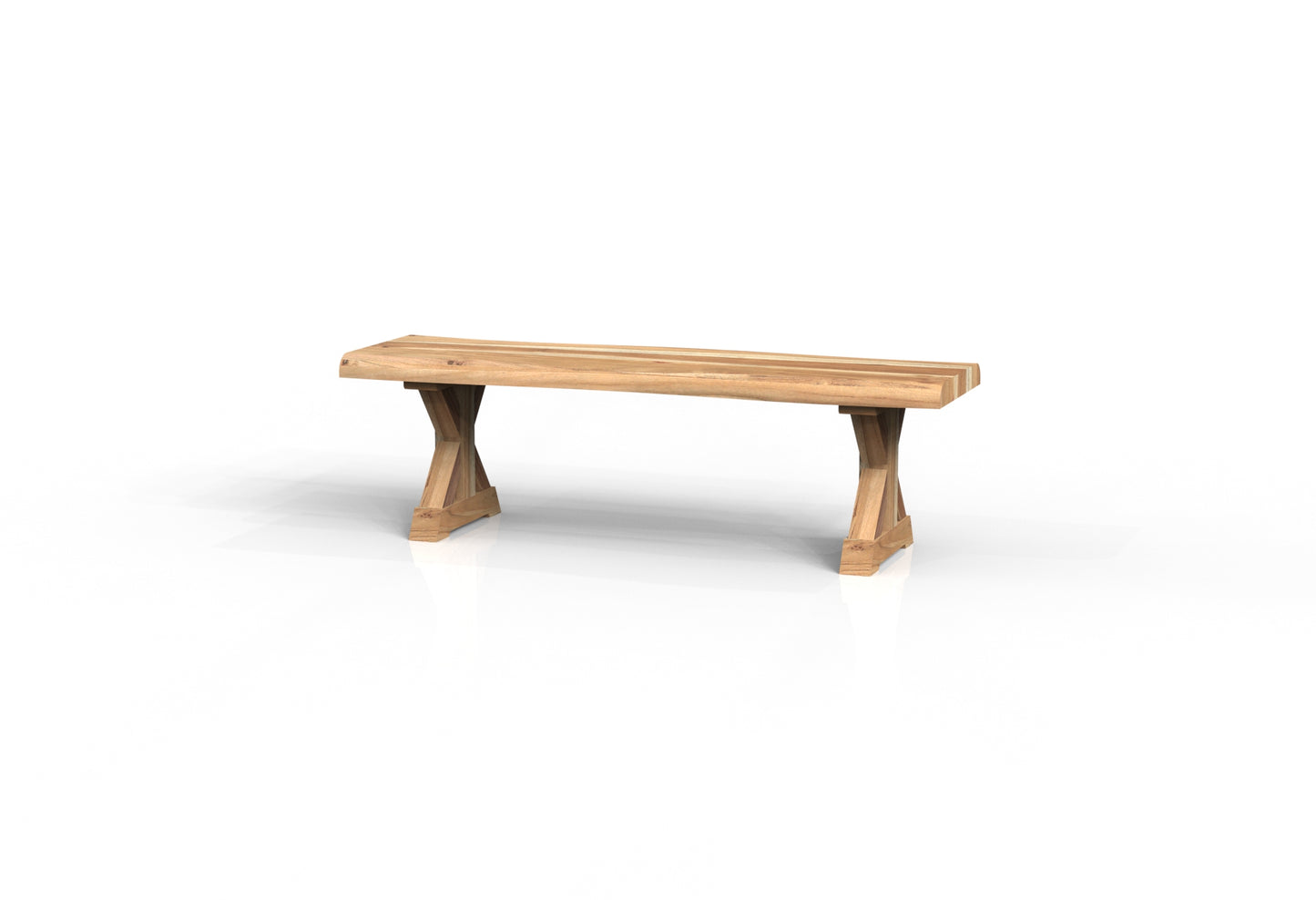 Malcolm 60" Acacia Live Edge Dining Bench - Natural