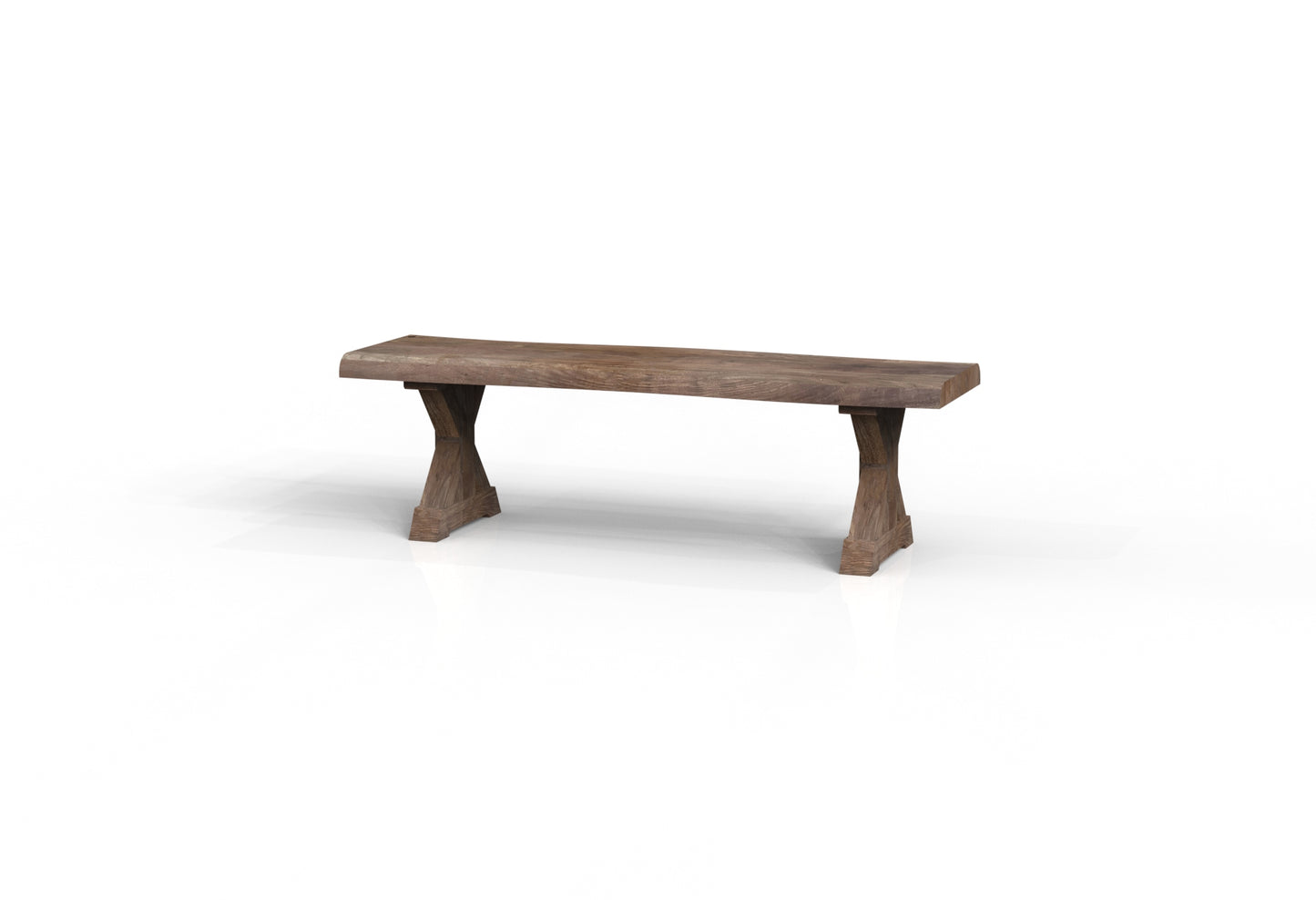 Malcolm 60" Acacia Live Edge Dining Bench - Natural + Smoke