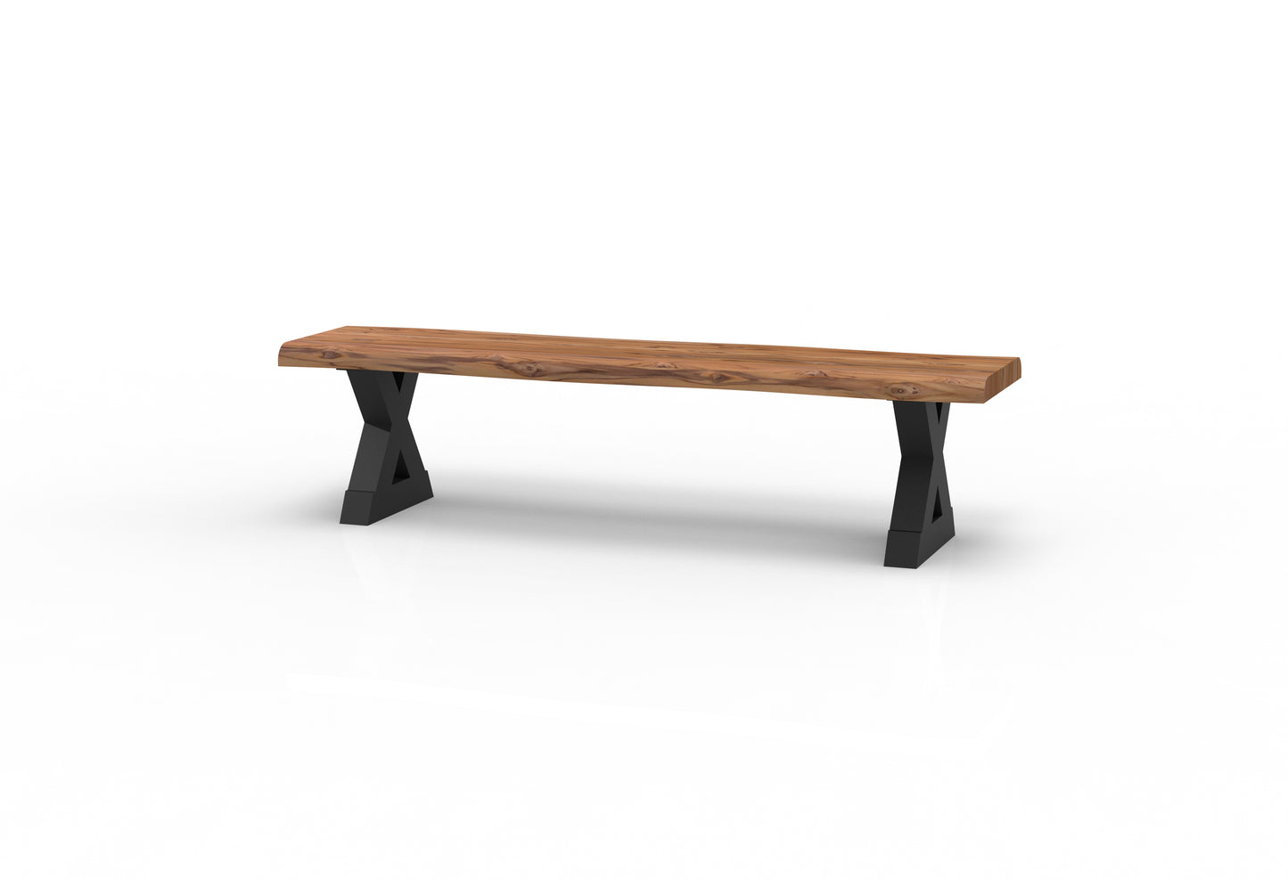 Bartholomew Teak Live Edge Dining Bench - Natural