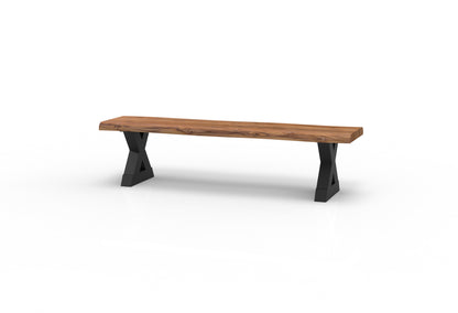 Bartholomew Teak Live Edge Dining Bench - Natural