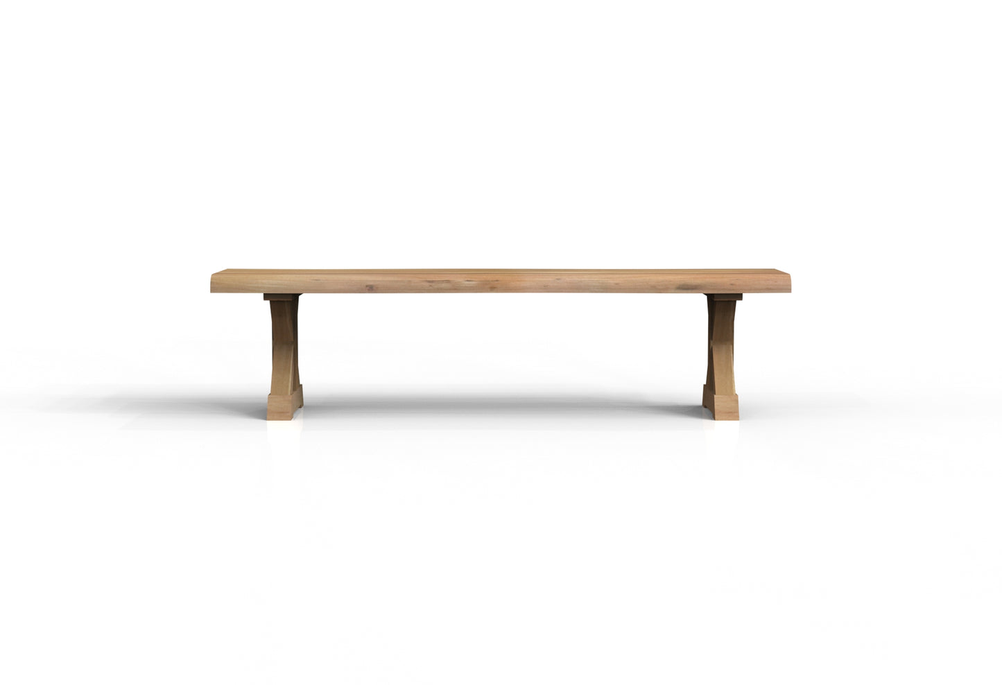 Malcolm 72" Acacia Live Edge Dining Bench - Natural + Gray
