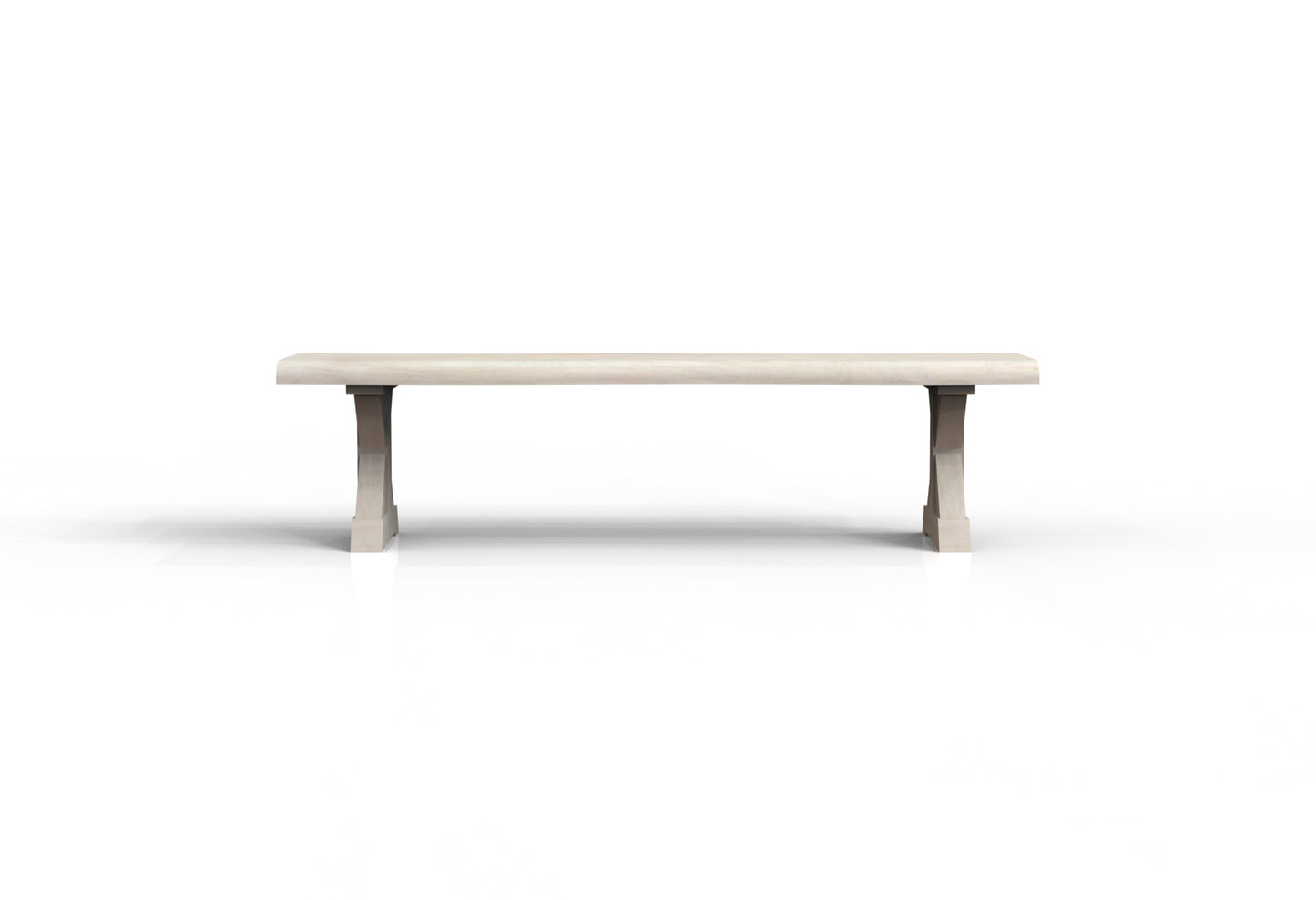 Malcolm 72" Acacia Live Edge Dining Bench - New White Wash