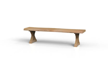 Malcolm 72" Acacia Live Edge Dining Bench - Natural + Gray
