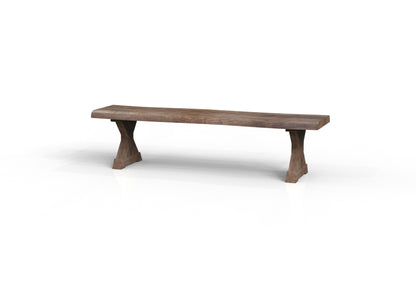 Malcolm 72" Acacia Live Edge Dining Bench - Natural + Smoke