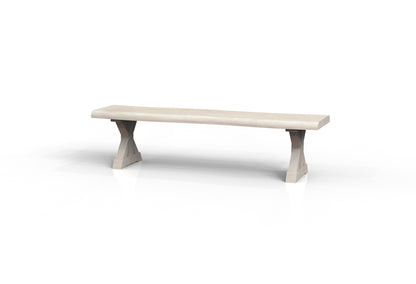 Malcolm 72" Acacia Live Edge Dining Bench - New White Wash