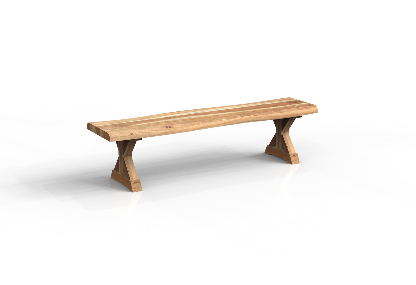Malcolm 72" Acacia Live Edge Dining Bench - Natural