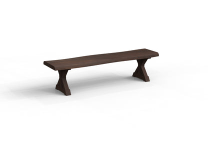 Malcolm 72" Acacia Live Edge Dining Bench - Natural + Black