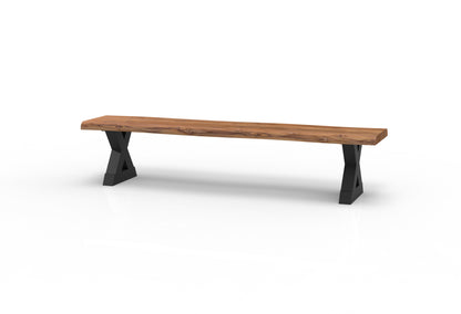 Bartholomew Teak Live Edge Dining Bench - Natural