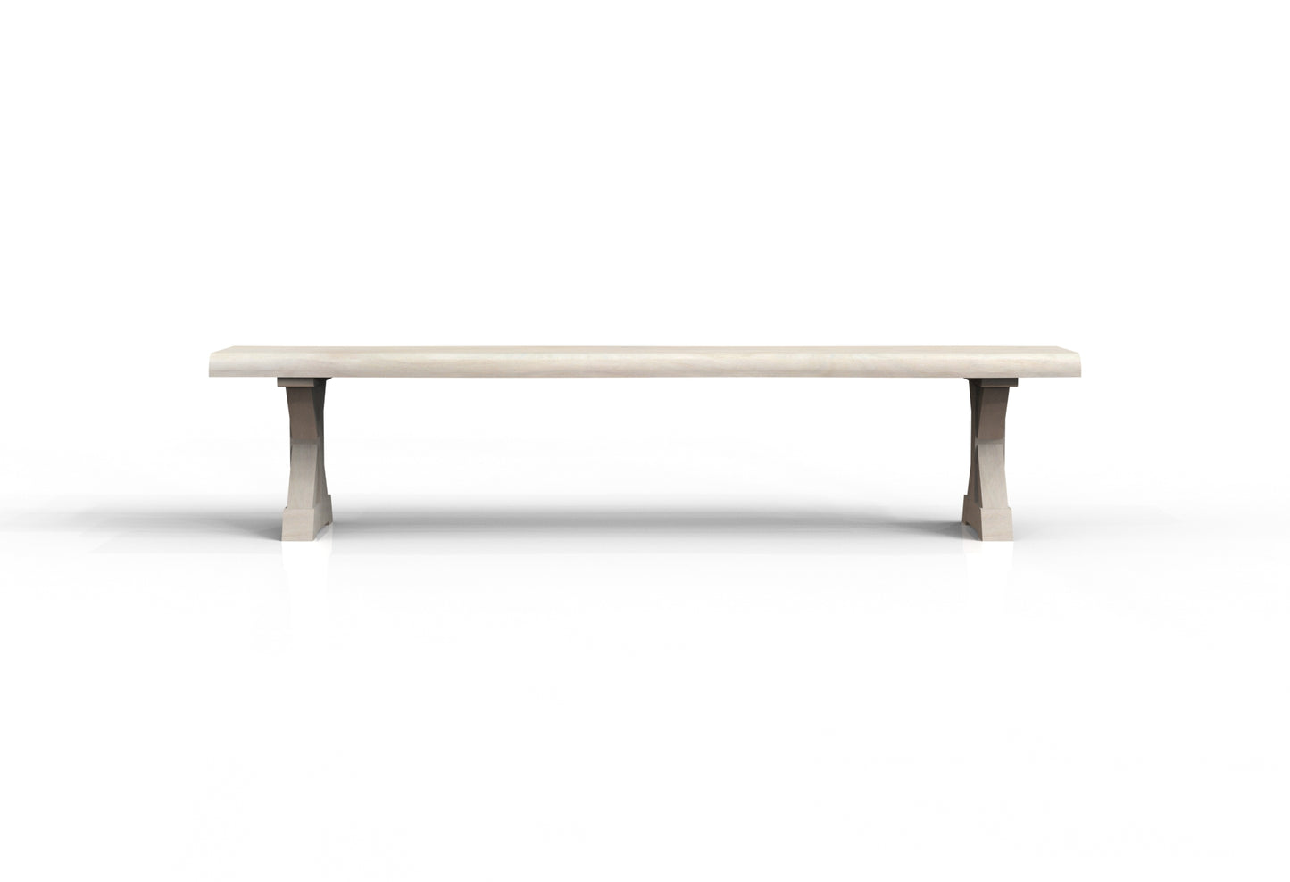 Malcolm 84" Acacia Live Edge Dining Bench - New White Wash