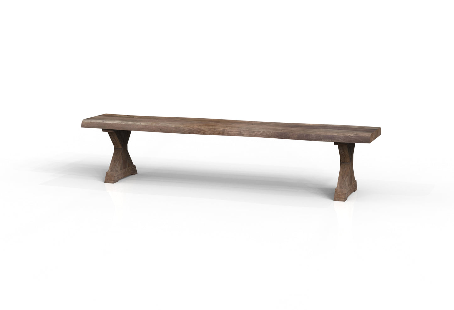 Malcolm 84" Acacia Live Edge Dining Bench - Natural + Smoke
