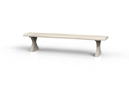 Malcolm 84" Acacia Live Edge Dining Bench - New White Wash